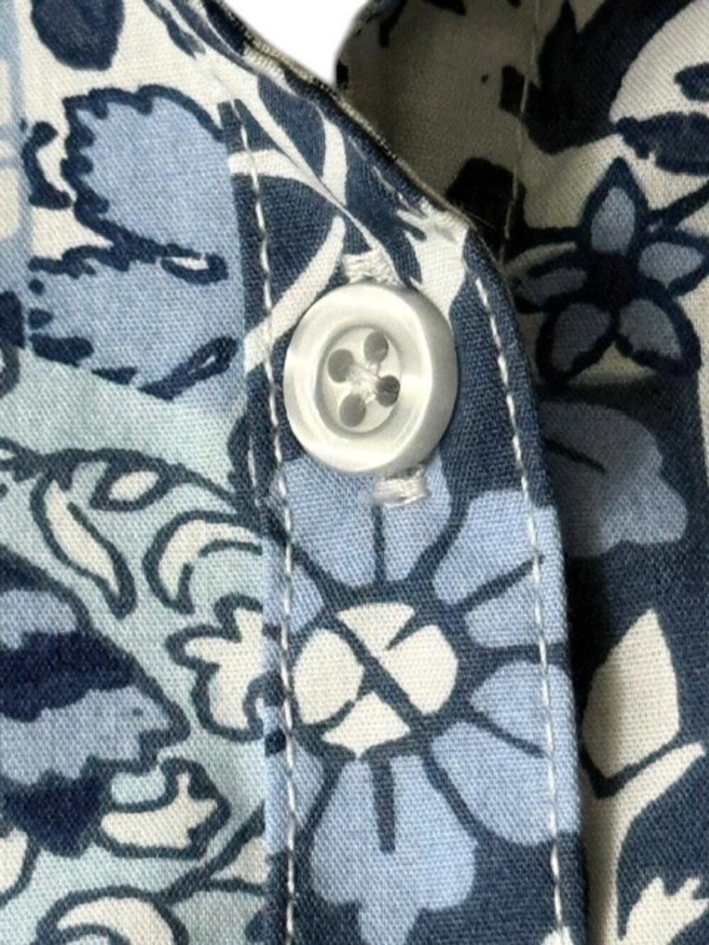 Woman Within Perfect Sleeveless Shirt French Blue Patched Paisley Plus 14/16 NWO - Picture 7 of 16